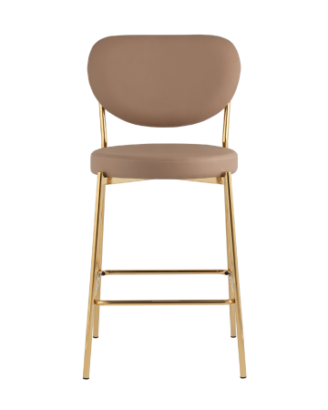 Стул полубарный Барбара NEW экокожа бежевая, золотые ножки 2 шт.