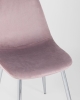 Стул Валенсия велюр розовый хромированные ножки