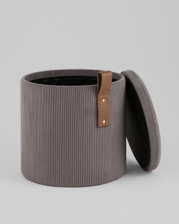 Пуф Руни XS с ящиком вельвет темно-серый Пуф Руни XS с ящиком вельвет темно-серый