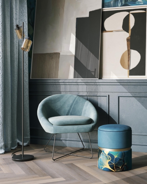 Кресло Колумбия пыльно-голубое