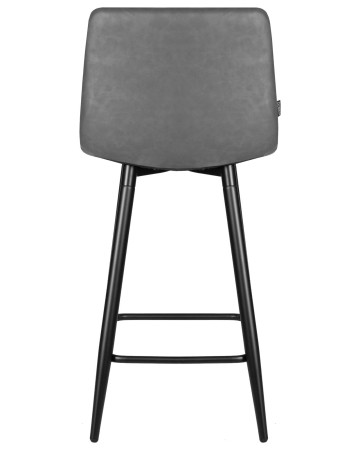 Набор 2 шт Стул полубарный OLIVIA, черные матовые ножки, серая антрацитовая винтажная экокожа (RU-08)