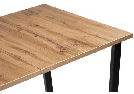 Стол деревянный раскладной Лота Лофт 120*25 мм черный матовый, дуб вотан
