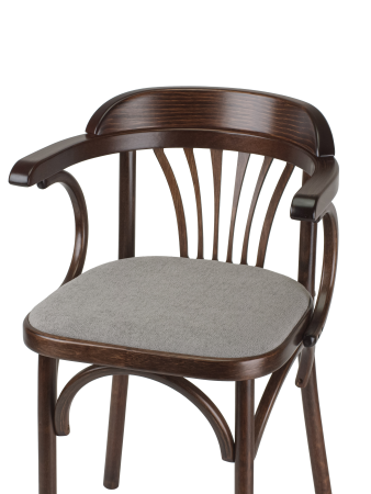 Стул Венский темный тон, букле серый MOSS 960, дуги назад