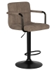 Стул барный KRUGER ARM BLACK какао вельвет