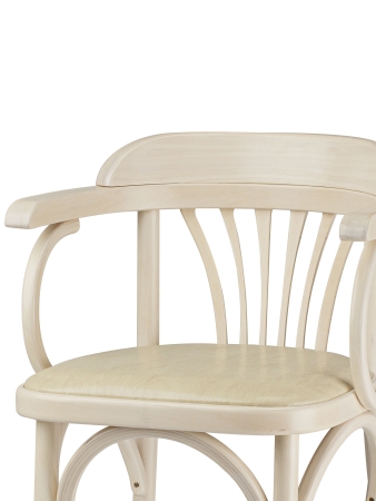 Деревянный стул Венский беленый дуб с мягким сиденьем из экокожи