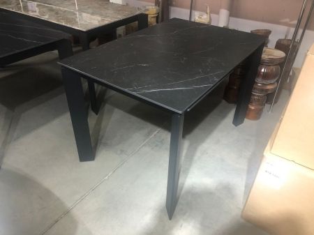 Стол CORNER 120 MATT BLACK MARBLE SINTERED STONE, BLACK
