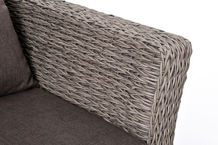 Лаунж-зона "Капучино Сингл" из искусственного ротанга (гиацинт), цвет серый