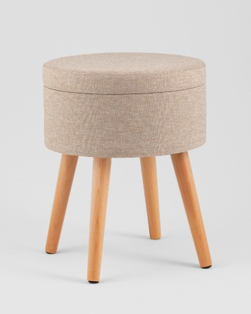 Пуф с ящиком Store Woody рогожка бежевая