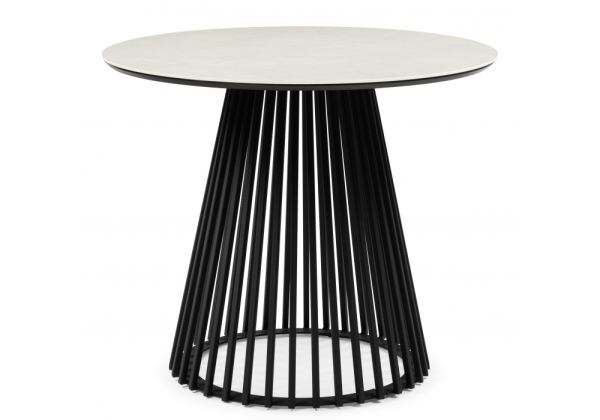 Керамический стол Нэнси 90 carmen light grey, черный