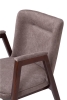Кресло "Монд" темное дерево и коричневый, дерево и ткань