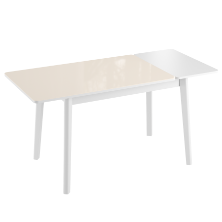 Стол кухонный Бейсик-6 крем/белый