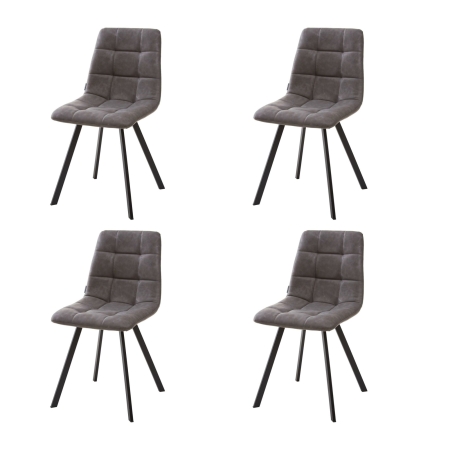 Стул CHILLI SQUARE RU-07 серая сталь, PU, черный каркас