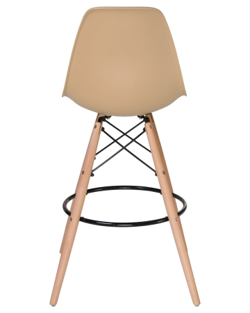 Стул барный DSW BAR ножки светлый бук сиденья бежевый GR-03