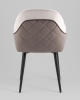 Стул Новел New велюр светло-серый с темно-серой спинкой