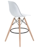 Стул барный DSW BAR ножки светлый бук сиденья белый W-02