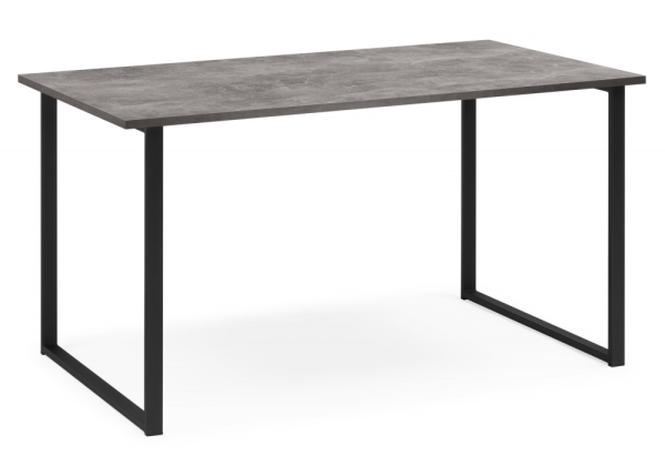 Стол деревянный Лиман 140 х 80 бетон светлый, черный матовый