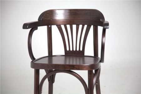 Полубарный деревянный стул Венский 650 темный тон с твердым сиденьем