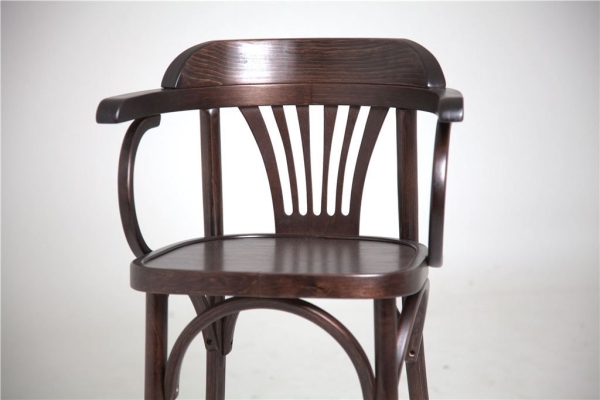 Полубарный деревянный стул Венский 650 темный тон с твердым сиденьем