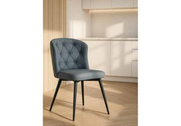 Стул на металлокаркасе Алиссум светло-серый, черный Стул на металлокаркасе Алиссум светло-серый, черный