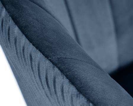 Кресло дизайнерское EDISON черный и синий, велюр