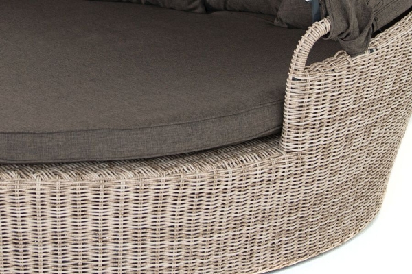 Плетеная кровать "Стильяно" круглая, цвет бежевый