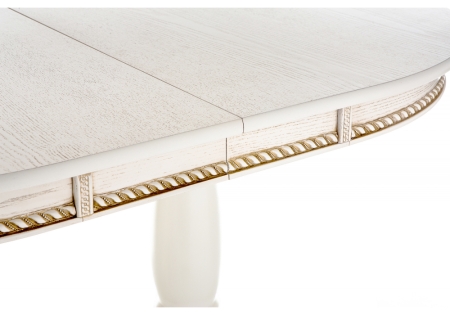 Стол деревянный Кантри 120 молочный, золотая патина