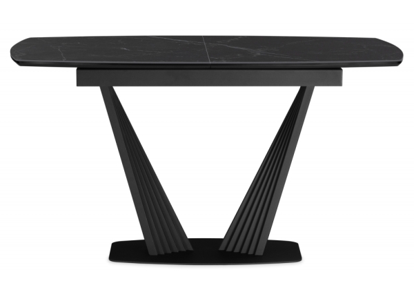 Керамический стол Вейл 160(205)х89 черный мрамор shakespeare black, черный