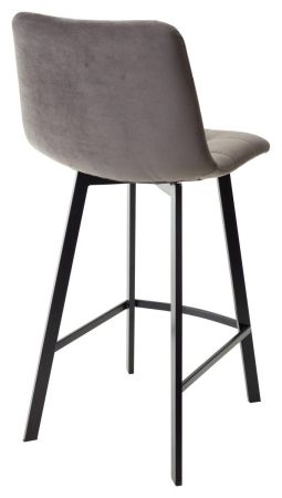 Полубарный стул CHILLI-Q SQUARE графит #14 велюр, черный каркас (H=66cm)