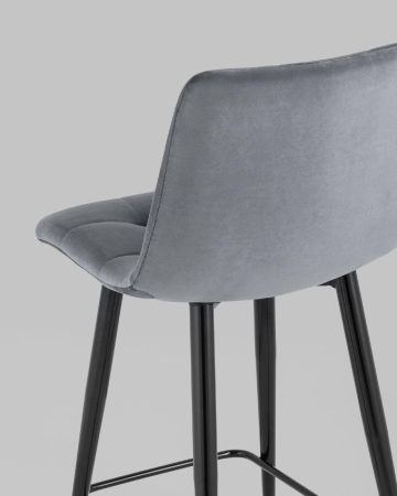 Стул полубарный Джанго велюр тёмно-серый ( набор 2 шт)