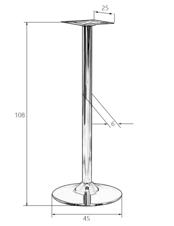 Подстолье барное ALAN HIGH BLACK