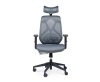 Кресло офисное Имидж черный пластик серая сетка серая ткань