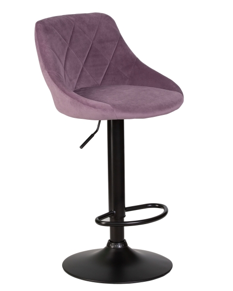 Стул барный LOGAN черный пудрово-сиреневый велюр MJ9-52 Стул барный LOGAN черный пудрово-сиреневый велюр MJ9-52