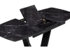 Стол стеклянный Вейл 140(180)х80 черный мрамор, черный