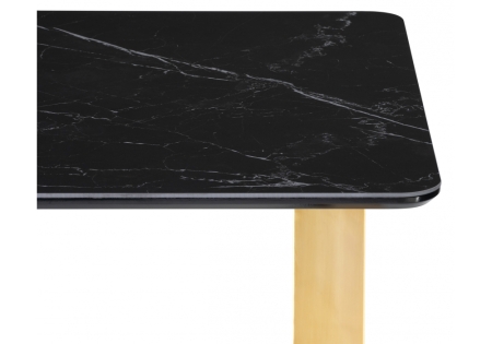 Керамический стол Селена 2 160х90 черный мрамор, золото