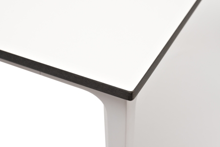 "Малага" обеденный стол из HPL 90х90 см, цвет молочный, каркас белый