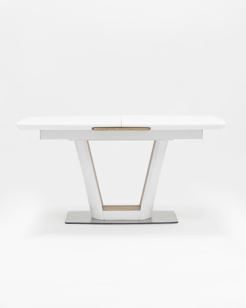 Стол обеденный Атланта раскладной 160-200*90 глянцевый белый