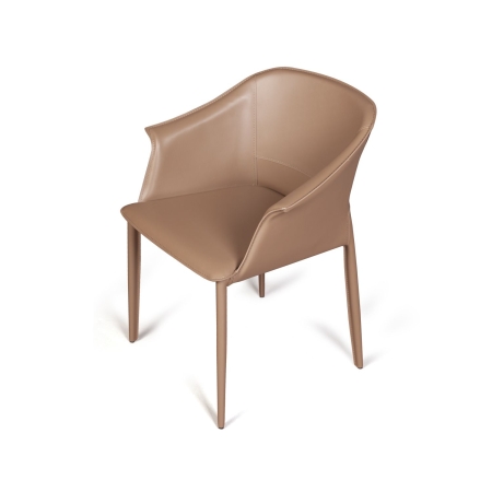 Стул с подлокотниками GIO кожа хаки-тауп