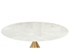 Керамический стол Jaklin 130x73 белый мрамор, сатинированное золото