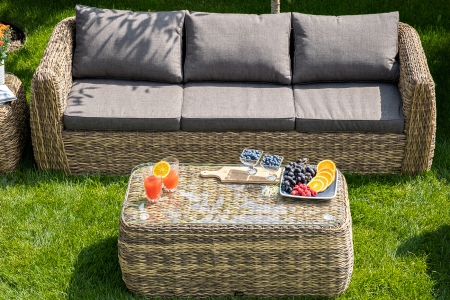 "Кальяри" журнальный столик из искусственного ротанга (гиацинт), соломенный