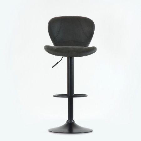 Барный стул Time серый винтажный с черным каркасом