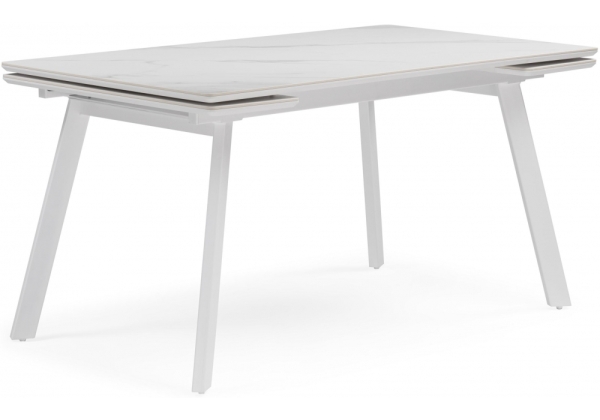 Керамический стол Норман 140 (200) х 80 белый мрамор alpin white, snow white, белый