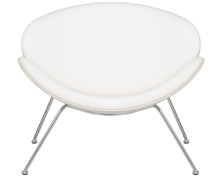 Кресло дизайнерское EMILY белый винил, хромированная сталь