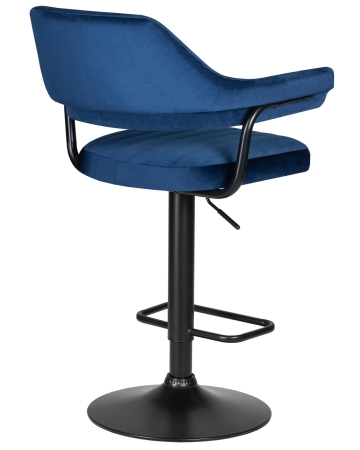 Набор 2 шт Стул барный CHARLY BLACK, синий велюр (MJ9-117)