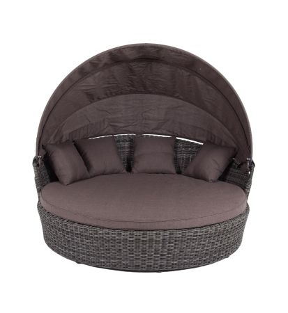 Плетеная кровать "Стильяно" круглая, цвет графит