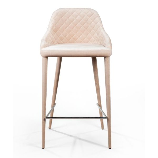 Полубарный стул Douglas бархат бежевый Полубарный стул Douglas бархат бежевый