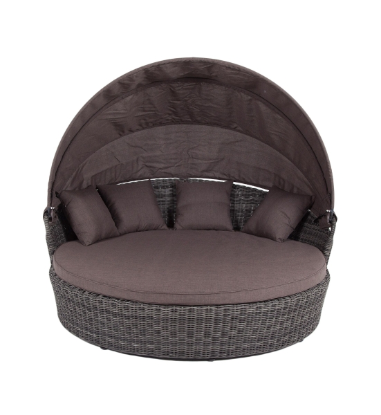 Плетеная кровать "Стильяно" круглая, цвет графит