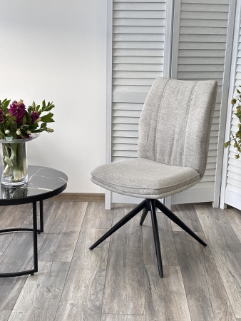 Стул YOHAN 360 градусов поворотный, KN01-04 светло-серый, ткань, черный