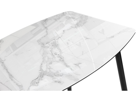 Стол Эмма вставка стекло, черный, черная шагрень