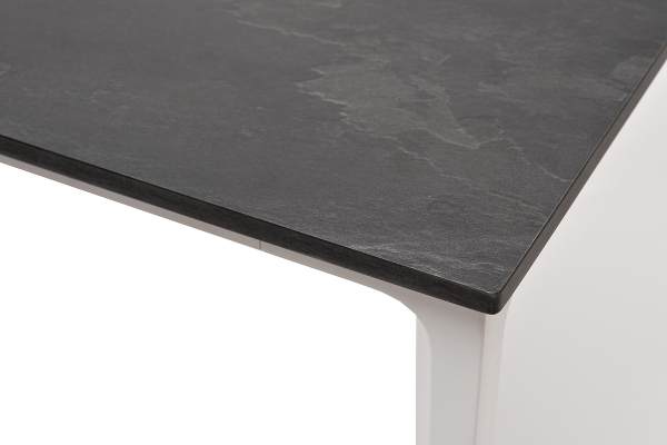 "Малага" обеденный стол из HPL 90х90 см, цвет "серый гранит", каркас белый