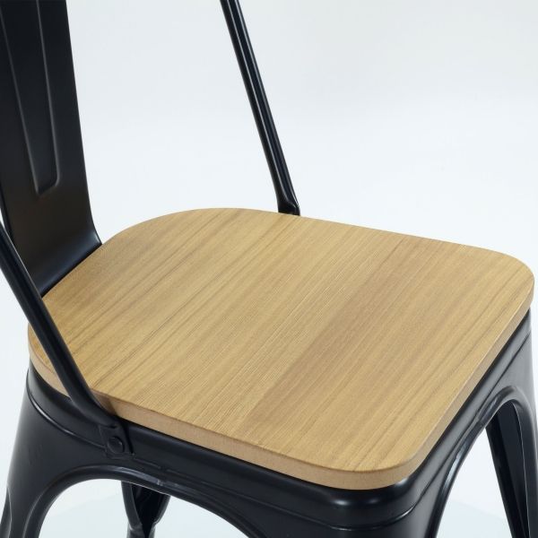 Стул Tolix style Wood черный Стул Tolix style Wood черный